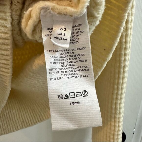 BDG Urban Outfitters women's cream blue waffle knit button up sweater sz small - Picture 7 of 9